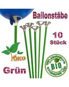 Öko-Ballonstäbe grün, 10 Stück