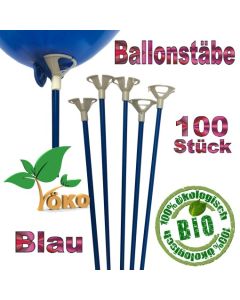 Öko-Ballonstäbe blau, 100 Stück