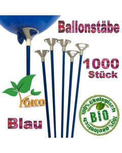 Öko-Ballonstäbe blau, 1000 Stück