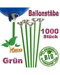 Öko-Ballonstäbe grün, 1000 Stück