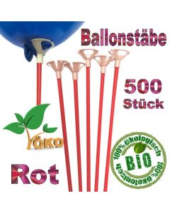 Öko-Ballonstäbe rot, 500 Stück