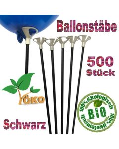 Öko-Ballonstäbe schwarz, 500 Stück