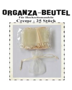 Organza-Beutel Creme für Hochzeitsmandeln