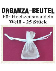Organza-Beutel Weiß für Hochzeitsmandeln