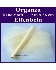 Organza Deko-Stoff, Elfenbein, 9 Meter x 36 cm