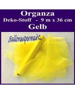 Organza Deko-Stoff, Gelb, 9 Meter x 36 cm
