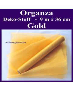 Organza Deko-Stoff, Gold, 9 Meter x 36 cm