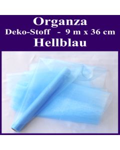 Organza Deko-Stoff, Hellblau, 9 Meter x 36 cm