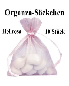 Organza-Beutel Hellrosa für Taufmandeln oder Hochzeitsmandeln