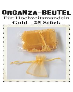 Organza-Beutel Gold für Hochzeitsmandeln