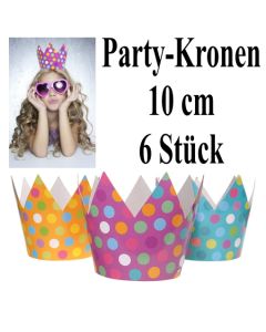 Party-Kronen, Partyhütchen, 6 Stück im Sortiment