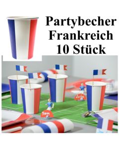 Partybecher Frankreich, 10 Stück