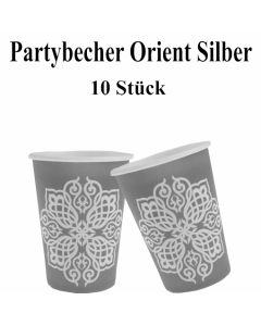 Partybecher Orient Silber, 1001 Nacht Deko