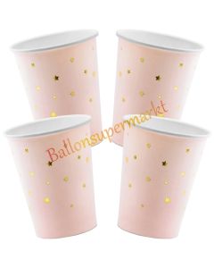 Partybecher mit Sternen in Gold, 6 Stück 