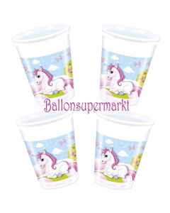 Unicorn Partybecher zum Einhorn Kindergeburtstag