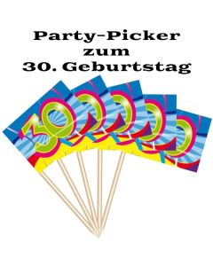 Party Picker Zahl 30, Dekoration zum Geburtstag