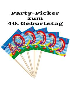 Party Picker Zahl 40, Dekoration zum Geburtstag