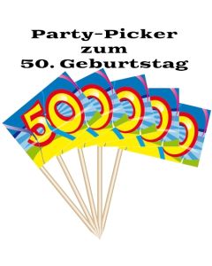 Party Picker Zahl 50, Dekoration zum Geburtstag