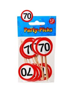 Party Picker Zahl 70, Verkehrsschilder, Dekoration zum Geburtstag