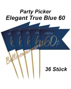 Party-Picker Elegant True Blue 60, Dekoration zum 60. Geburtstag