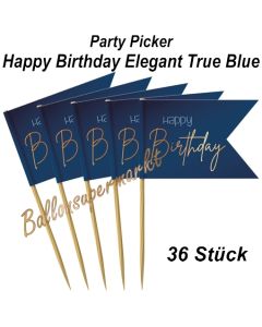Party-Picker Elegant True Blue Happy Birthday, Dekoration zum Geburtstag