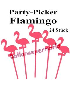 Party-Picker Flamingo, 24 Stück