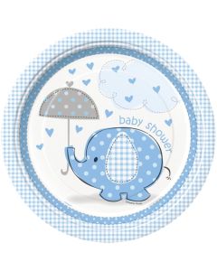 Baby Shower Partyteller, blau