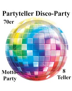 Disco Party, Mottoparty 70er Jahre, Tischdeko-Partyteller, Partydekoration