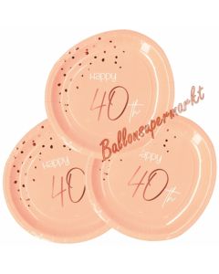 Elegant Lush Blush 40 Partyteller zum 40. Geburtstag