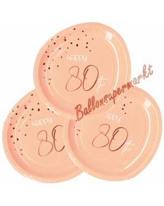 Elegant Lush Blush 80 Partyteller zum 80. Geburtstag