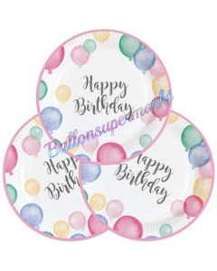 Pastel Happy Birthday Partyteller zum Geburtstag, Kindergeburtstag