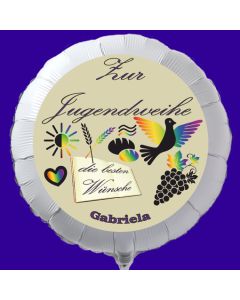 Luftballon zur Jugendweihe, personalisiert mit einem Namen