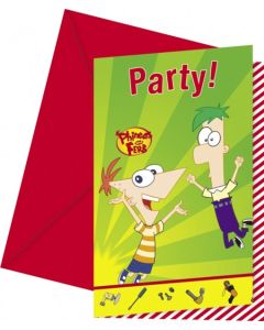 Phineas und Ferb Einladungskarten zum Kindergeburtstag