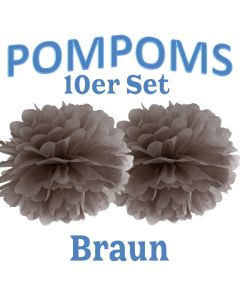 Pompoms Braun, 10 Stück