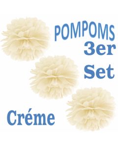 Pompoms Créme, 3 Stück