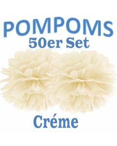 Pompoms Créme, 50 Stück