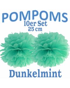 Pompoms Dunkelmint, 25 cm, 10 Stück