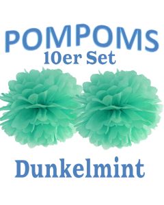 Pompoms Dunkelmint, 10 Stück