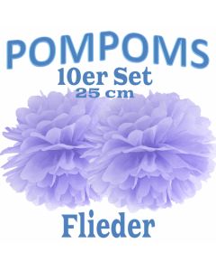 Pompoms Flieder, 25 cm, 10 Stück