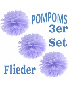 Pompoms Flieder, 3 Stück