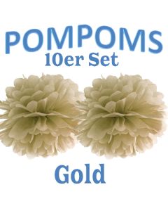 Pompoms Gold, 10 Stück