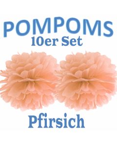 Pompoms Pfirsich, 10 Stück