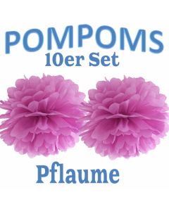 Pompoms Pflaume, 10 Stück
