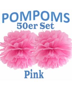 Pompoms Pink, 50 Stück