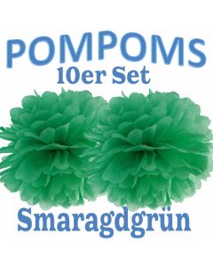 Pompom Smaragdgrün, 10 Stück