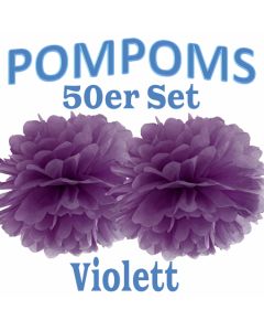 Pompoms Violett, 50 Stück