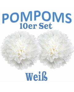 Pompoms Weiss, 10 Stück