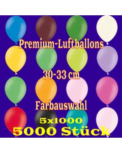 Luftballons 30-33 cm, Premium-Qualität, Farbauswahl, 5000 Stück, 5 x 1000