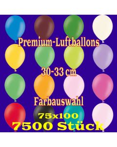 Luftballons 30-33 cm, Premium-Qualität, Farbauswahl, 7500 Stück, 75 x 100