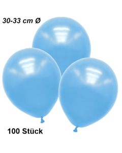 Premium Metallic Luftballons, Babyblau, 30-33 cm, 100 Stück